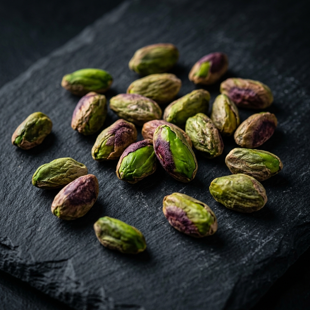 Shelled green pistachio kernels